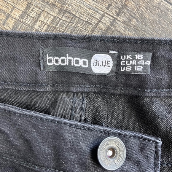 NEW Boohoo Black Distressed Jeans Pants Denim ((size 12)) BNWT - Picture 7 of 10